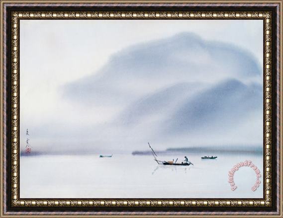 Chi Wen Morning Mist Framed Painting