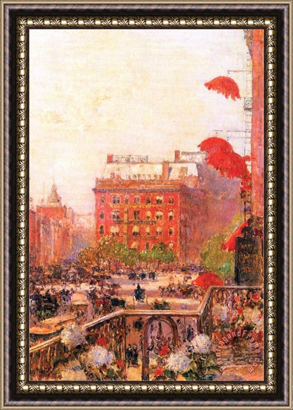 Childe Hassam Broadway And Fifth Avenue Framed Painting