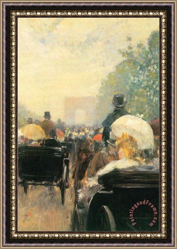 Childe Hassam Carriage Parade Framed Painting