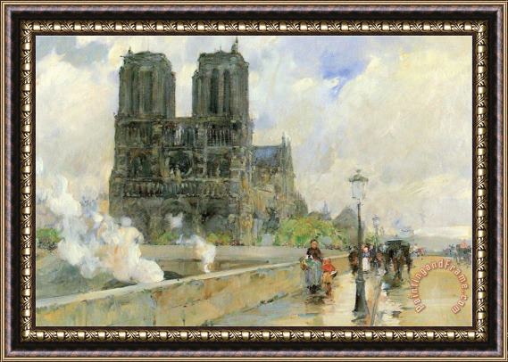 Childe Hassam Cathedral of Notre Dame 1888 Framed Painting