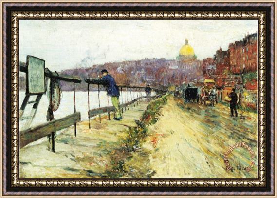 Childe Hassam Charles River And Beacon Hill Framed Print