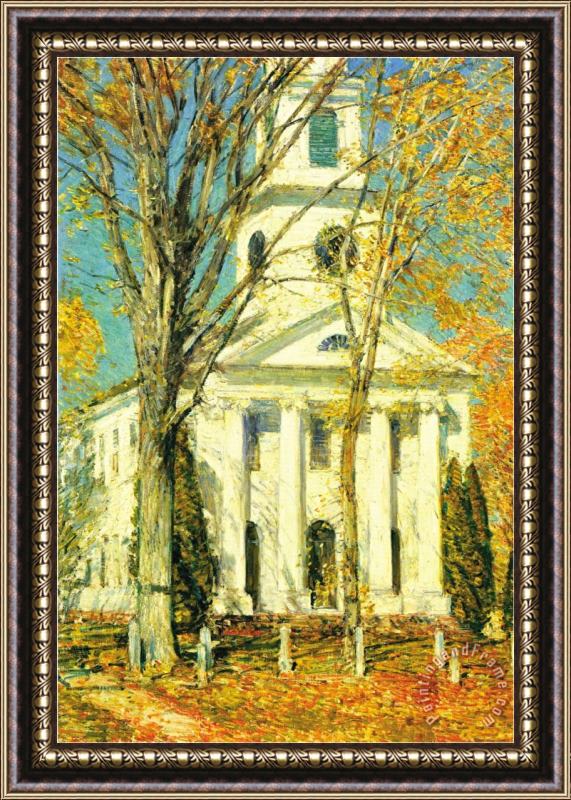 Childe Hassam Church at Old Lyme Connecticut Framed Painting
