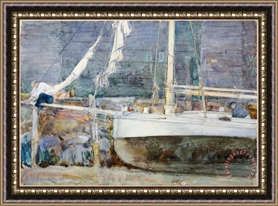 Childe Hassam Drydock, Gloucester Framed Painting