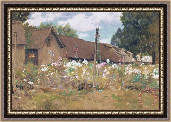 Childe Hassam English Garden Framed Painting