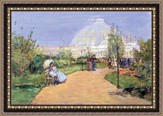 Childe Hassam House of Gardens World's Columbian Exposition Chicago Framed Painting