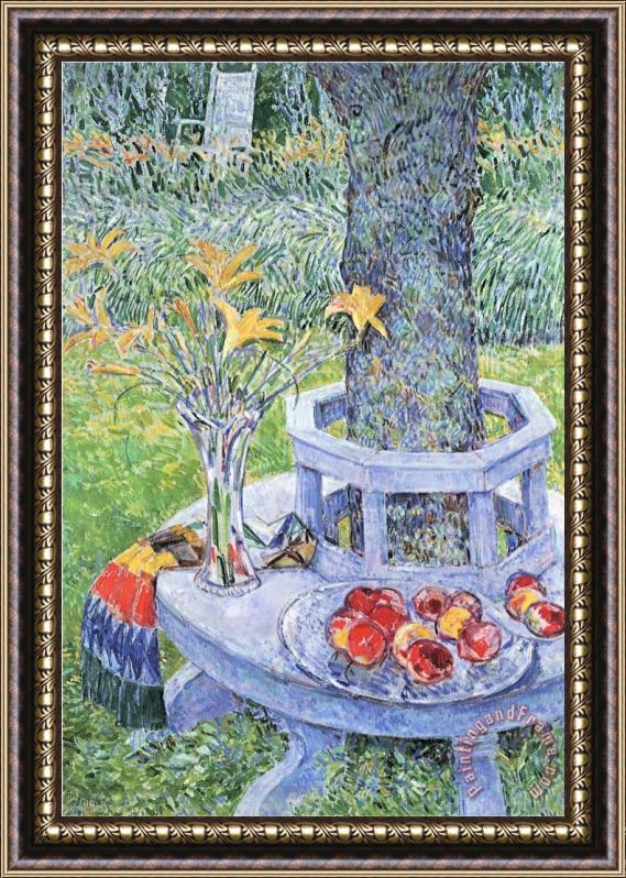 Childe Hassam Mrs Hassam's Garden Framed Painting