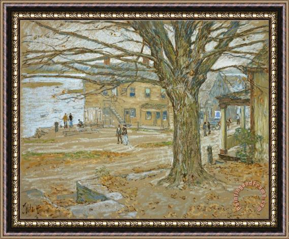 Childe Hassam November Cos Cob Pastel on Prepared Tan Board 1902 Framed Painting