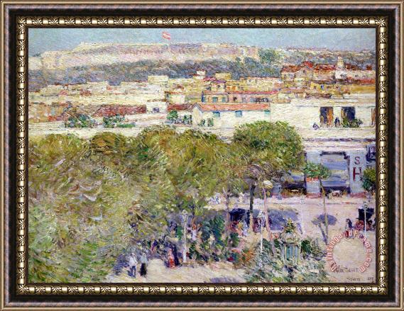 Childe Hassam Place Centrale and Fort Cabanas - Havana Framed Painting