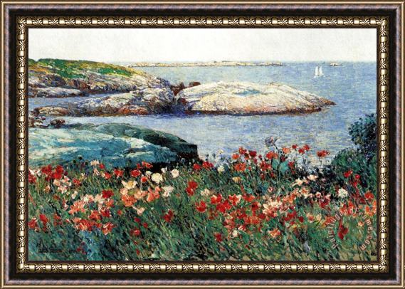 Childe Hassam Poppies Isle of Shoals Framed Painting
