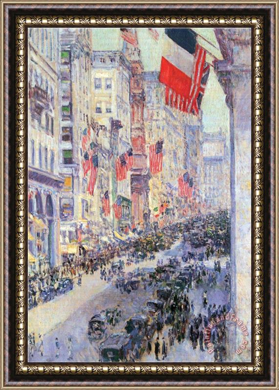 Childe Hassam The Avenue Along 34th Street May 1917 Framed Print