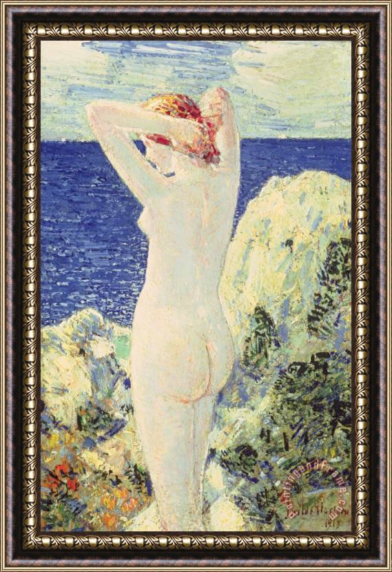 Childe Hassam The Bather Framed Painting