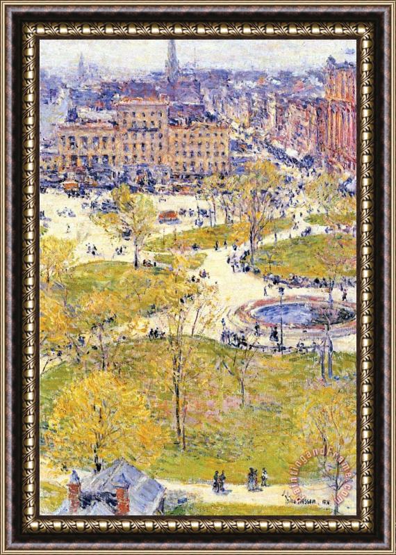 Childe Hassam Union Square in Spring Framed Print
