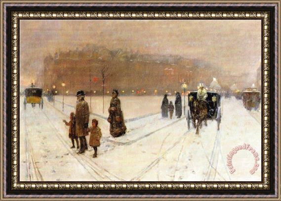 Childe Hassam Urban Fairy Tale Framed Painting