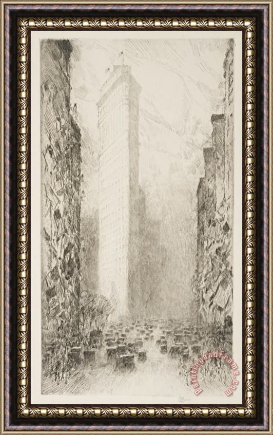 Childe Hassam Washington's Birthday Fifth Avenue at 23rd Street Framed Painting