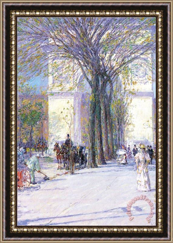 Childe Hassam Washington Triumphal Arch in Spring Framed Painting