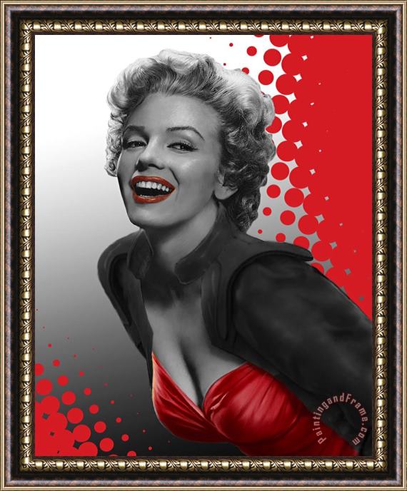 chris consani Marilyn Red Framed Print