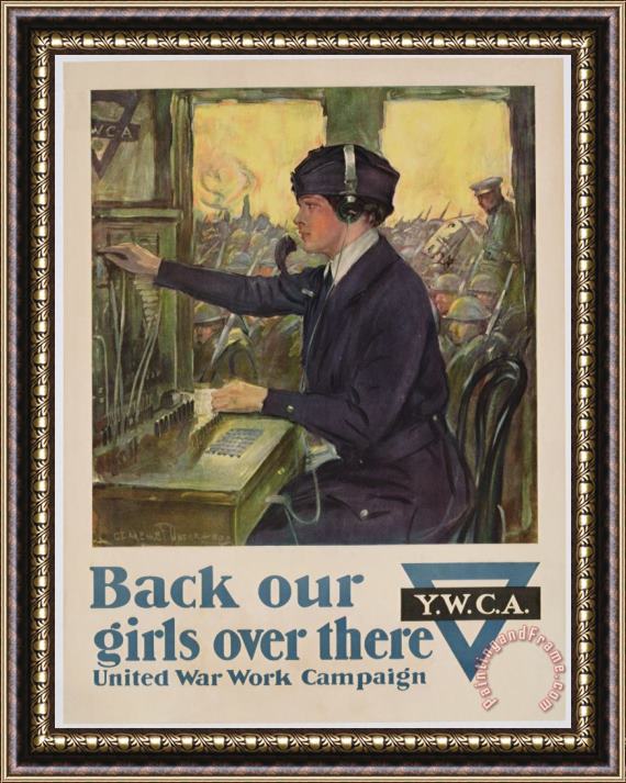 Clarence F Underwood World War I YWCA poster Framed Painting