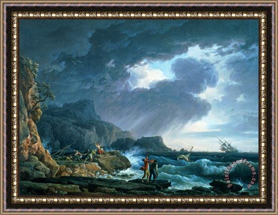 Claude Joseph Vernet A Seastorm Framed Painting