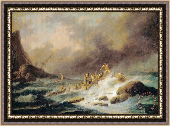 Claude Joseph Vernet A Shipwreck Framed Painting