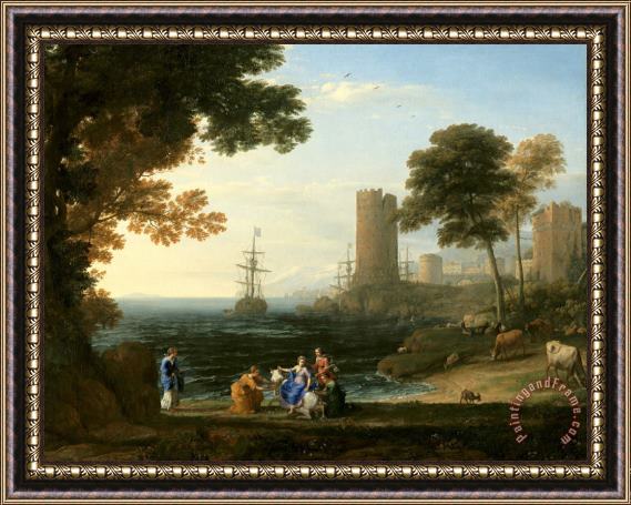 Claude Lorrain Coast View with The Abduction of Europa Framed Painting