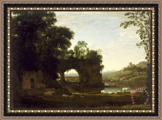 Claude Lorrain Landscape with a Rock Arch And River Framed Painting
