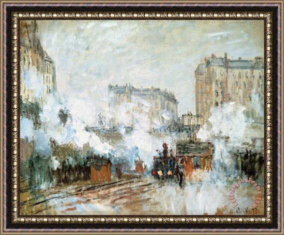Claude Monet Arrival of a Train Framed Painting