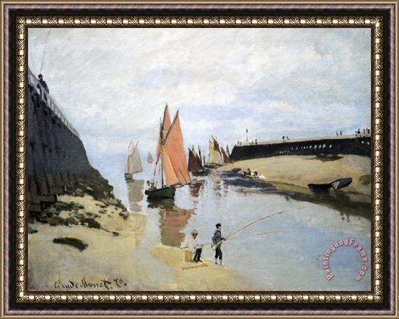 Claude Monet Breakwater At Trouville Framed Painting