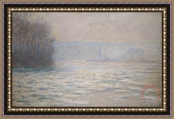 Claude Monet Floods On The Seine Near Bennecourt Framed Painting