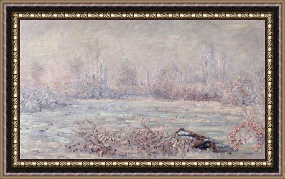Claude Monet Frost Near Vetheuil Framed Painting