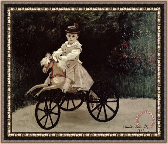 Claude Monet Jean Monet on his Hobby Horse Framed Painting