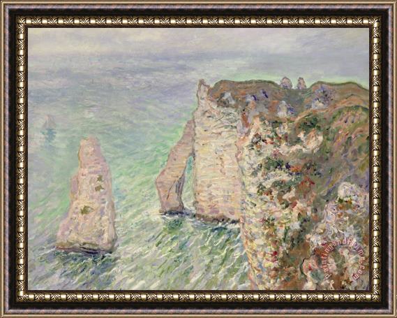 Claude Monet Laiguille And The Porte Daval Etretat Framed Painting