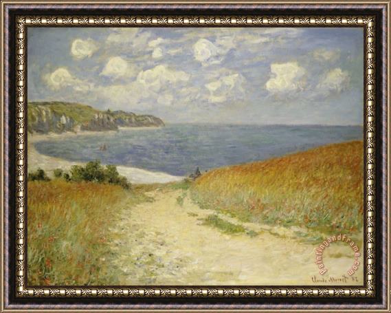 Claude Monet Path in the Wheat at Pourville Framed Print