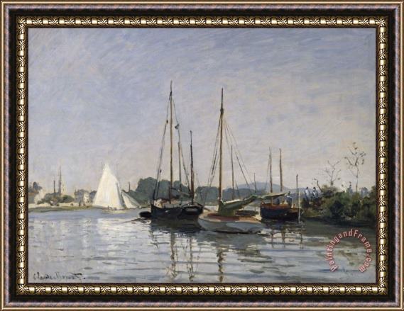 Claude Monet Pleasure Boats Argenteuil Framed Painting