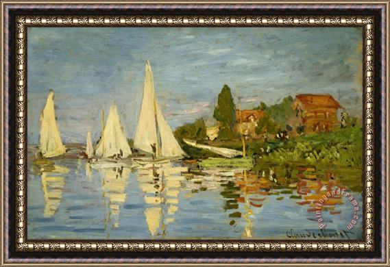 Claude Monet Regattas at Argenteuil Framed Painting