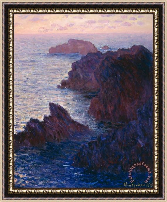 Claude Monet Rocks at Bell Ile Framed Painting