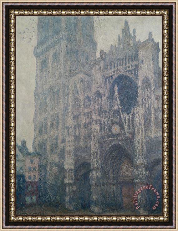 Claude Monet Rouen Cathedral West Portal Grey Weather Framed Print