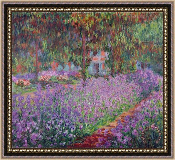 Claude Monet The Artists Garden at Giverny Framed Painting
