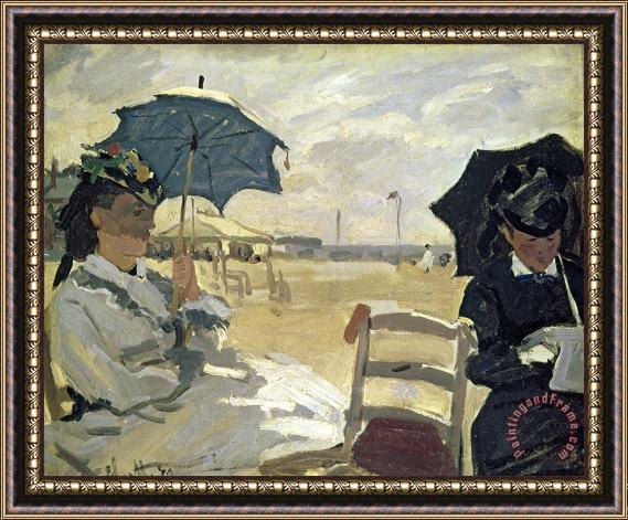 Claude Monet The Beach at Trouville Framed Painting