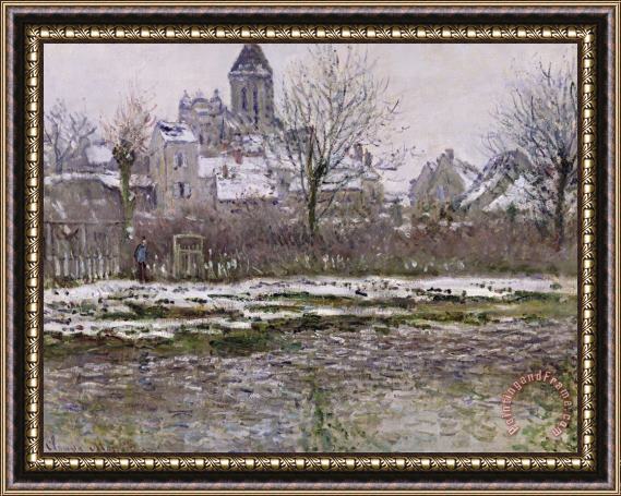 Claude Monet The Church at Vetheuil under Snow Framed Painting