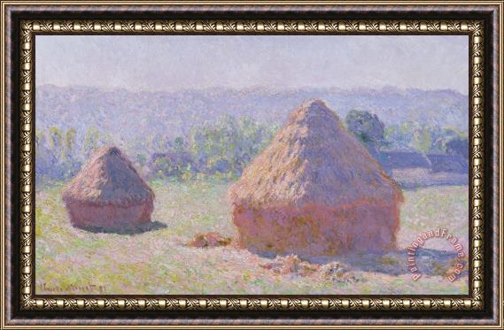 Claude Monet The Haystacks Framed Painting