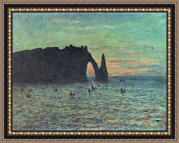 Claude Monet The Hollow Needle at Etretat Framed Painting