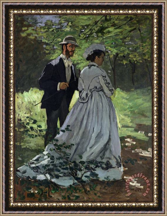 Claude Monet The Promenaders Framed Print