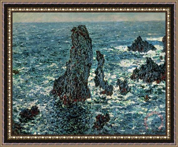 Claude Monet The Rocks at Belle Ile Framed Painting
