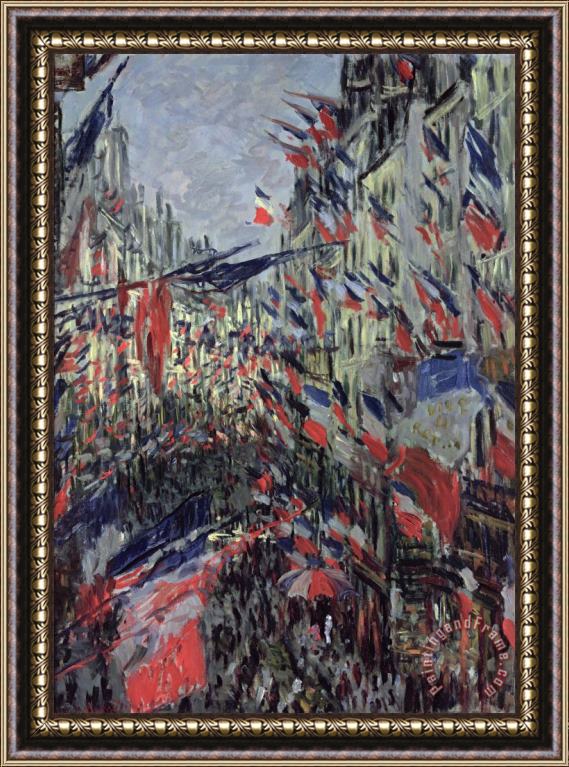 Claude Monet The Rue Saint Denis Framed Painting