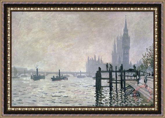 Claude Monet The Thames below Westminster Framed Painting