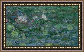 A Pond in The Morvan Framed Prints - The Waterlily Pond Green Harmony by Claude Monet