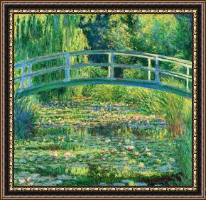 A Pond in The Morvan Framed Prints - The Waterlily Pond With The Japanese Bridge by Claude Monet