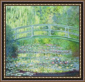 A Pond in The Morvan Framed Prints - The Waterlily Pond with the Japanese Bridge by Claude Monet