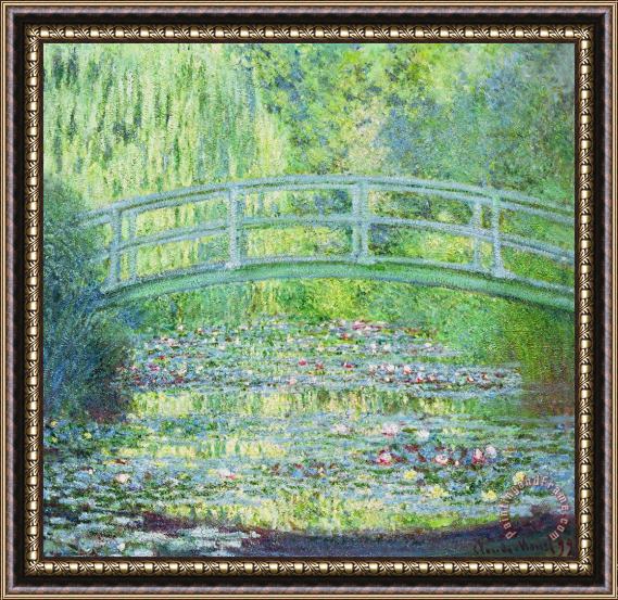 Claude Monet The Waterlily Pond with the Japanese Bridge Framed Print