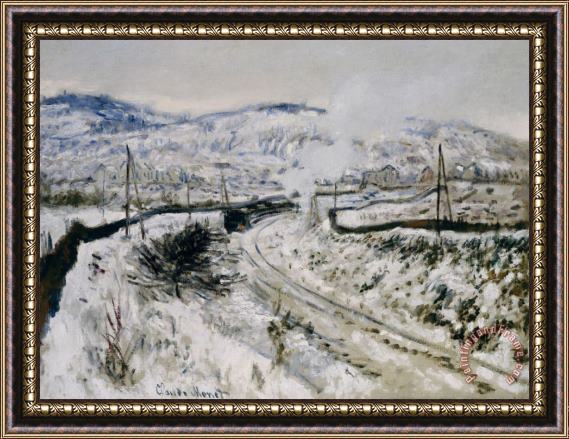 Claude Monet Train In The Snow At Argenteuil Framed Print
